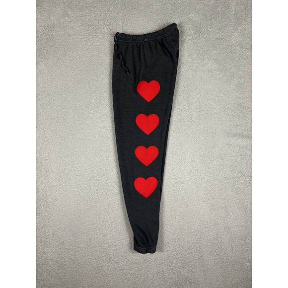 Aviator Nation Sweatpants Women’s XS Charcoal Gray Heart Stitch Lounge Jogger - Picture 7 of 10